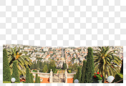 以色列海法巴哈伊空中花园城市建筑高清图片素材