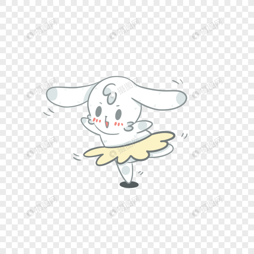 开心快乐跳舞小兔子表情包