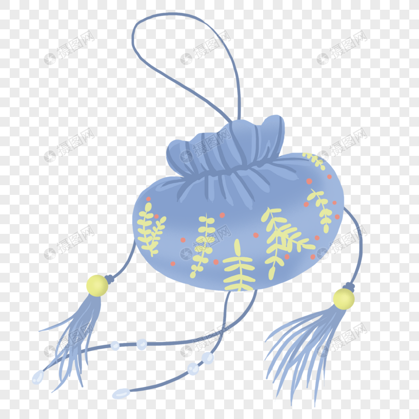 手绘古风物件香囊图片