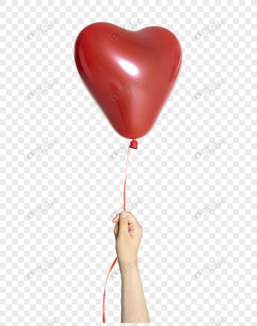 心形红色气球图片