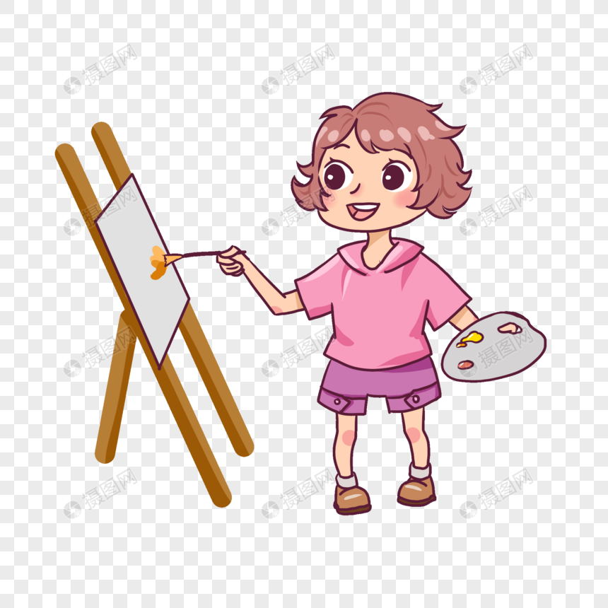 正在画画的女孩