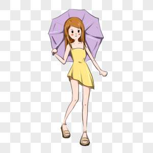 带着伞的女孩图片