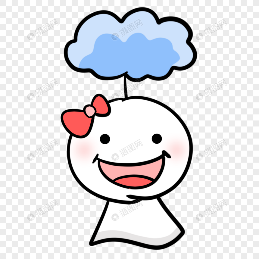 免抠元素 手绘/卡通元素 晴天娃娃图片.psd