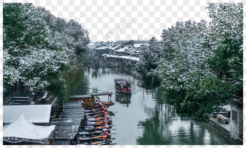 西塘雪景图片