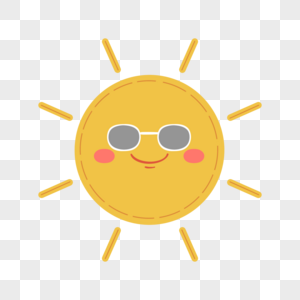 夏天戴墨镜的太阳图片