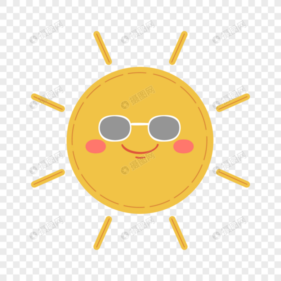 夏天戴墨镜的太阳图片