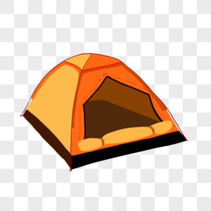 橘色帐篷野营营地高清图片