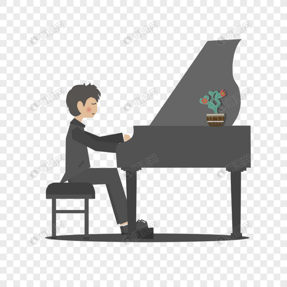 暑假钢琴培训班插画图片