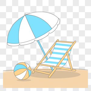 夏季手绘沙滩椅图片