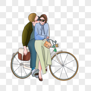 单车情侣图片
