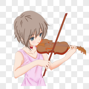 拉小提琴的女生高清图片