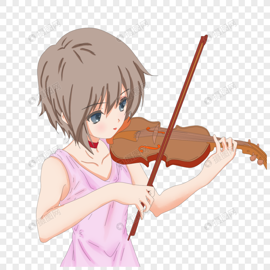 拉小提琴的女生