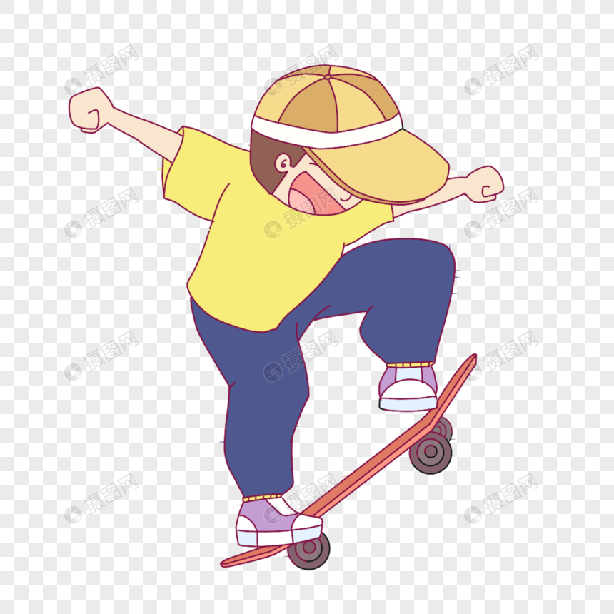 滑滑板的男孩图片