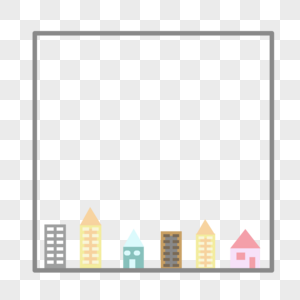 现代建筑城市边框图片