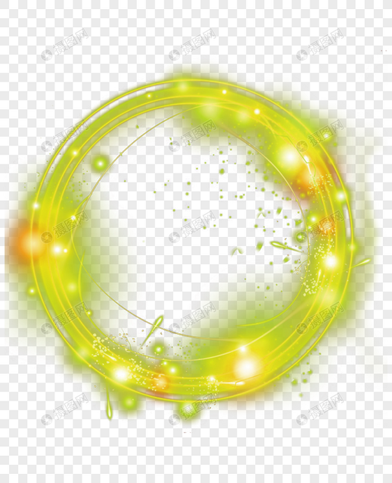 绿色环状光效元素图片