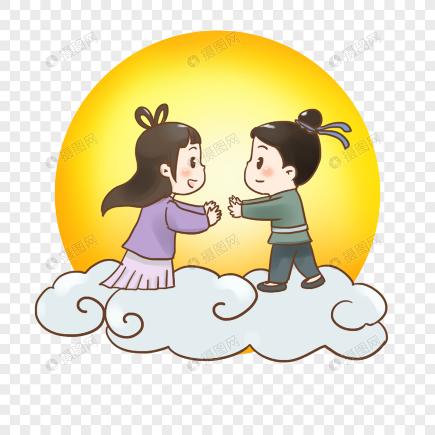 免抠元素 手绘/卡通元素 七夕节.
