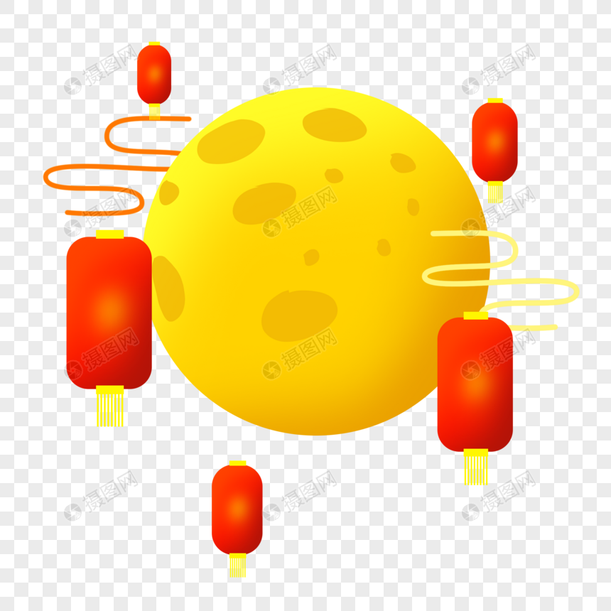 中秋节月亮圆月灯笼图片