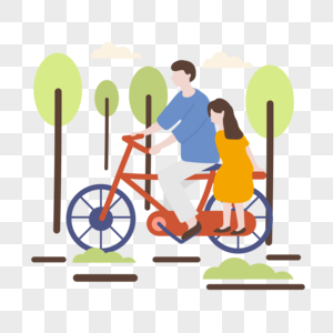 骑单车的情侣图片