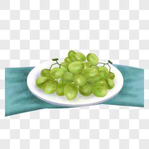 新鲜营养水果绿色白盘葡萄高清图片
