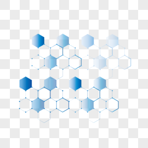 AI矢量图蓝色渐变立体科技感元素六边形科技元素高清图片