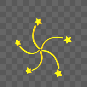 黄色立体星星装饰元素图片