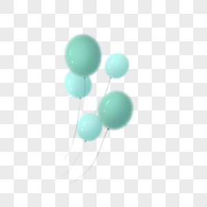 蓝绿气球图片