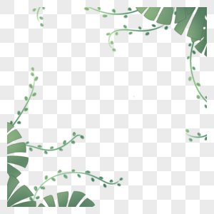 绿植角框边角花纹高清图片