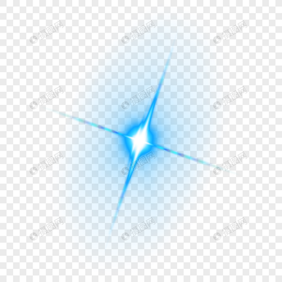 蓝色星光效果元素图片