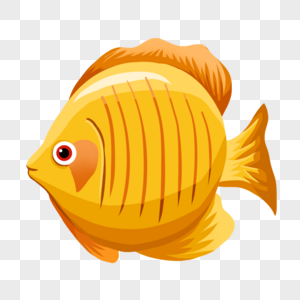 可爱的卡通鱼黄色鱼高清图片素材