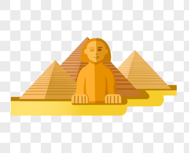 埃及金字塔手绘高清图片素材