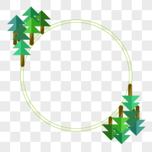 原创圆形树林边框图片