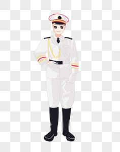 白色军装的军人图片