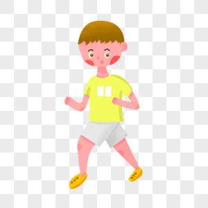 跑步的快乐男孩图片
