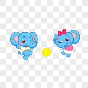 两只大象踢球图片