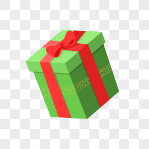 礼物盒卡通绿盒高清图片