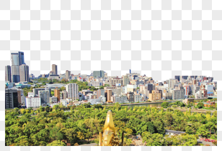 日本大阪城市天际线图片