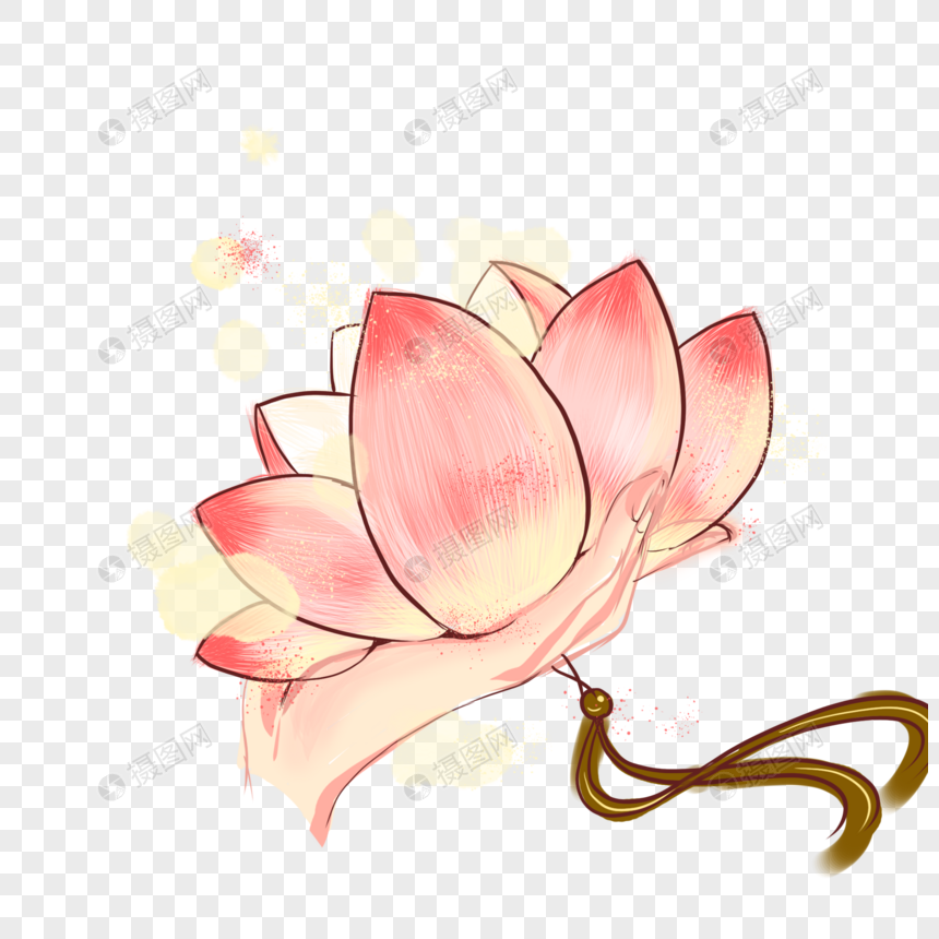 中秋节手中的荷花灯
