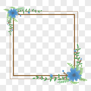手绘清新植物植被花卉边框图片
