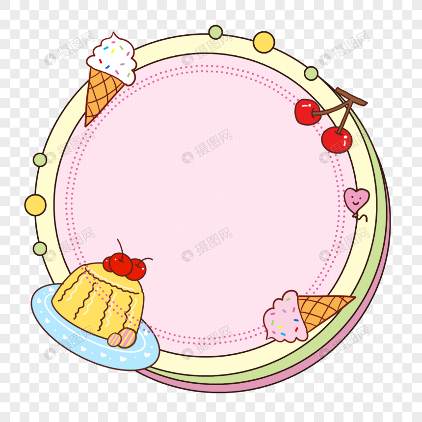 卡通美食边框图片