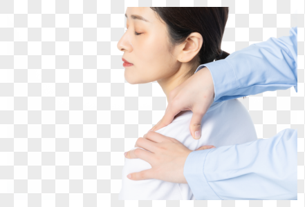 足疗按摩素材女性肩颈按摩素材