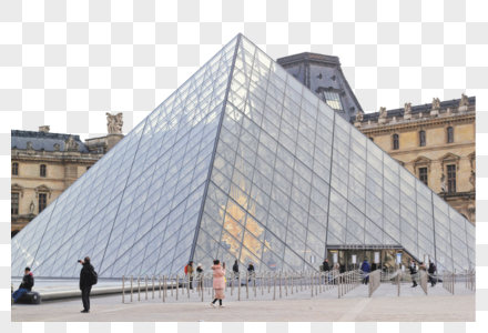 法国巴黎卢浮宫玻璃金字塔图片