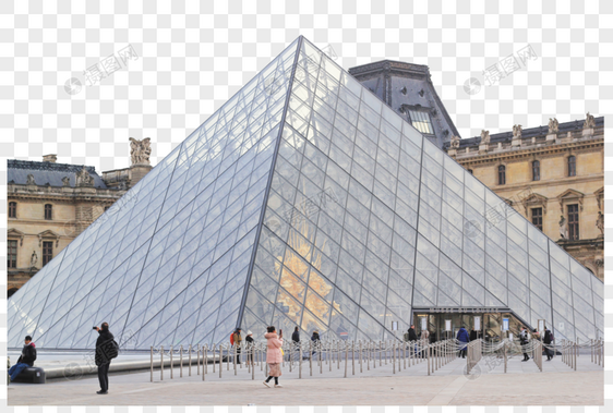法国巴黎卢浮宫玻璃金字塔图片