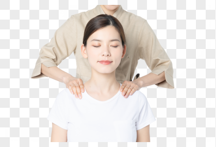 足疗按摩素材女性肩颈按摩素材