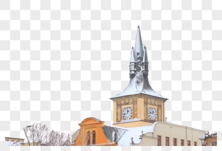 布拉格雪景图片