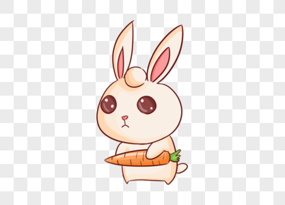 可爱的小兔子抱着胡萝卜图片