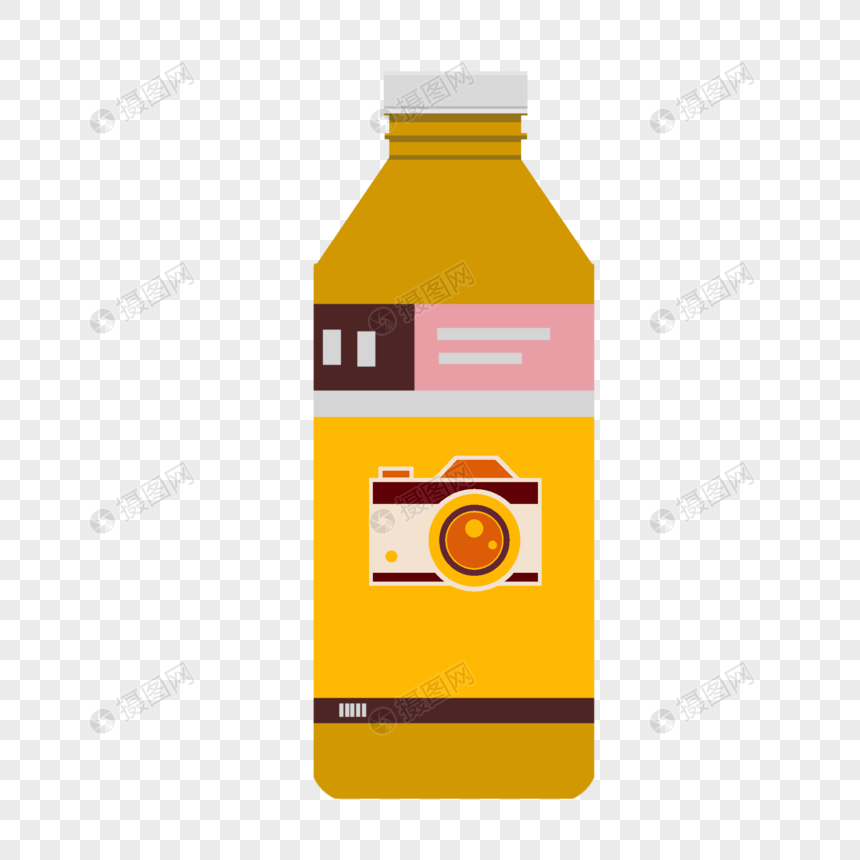 手绘卡通小清新饮料橙汁元素图片