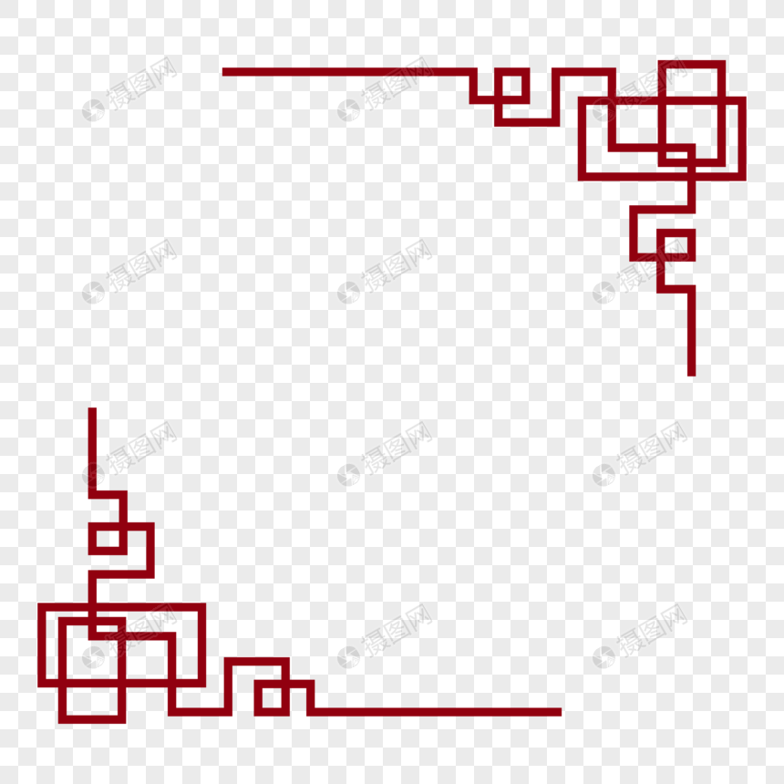 中国风红色边框底纹图片