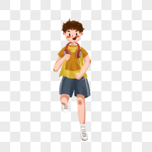 奔跑上午跑步运动的男孩素材
