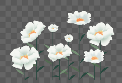 手绘卡通白色花朵免抠矢量元素花朵图片高清图片素材