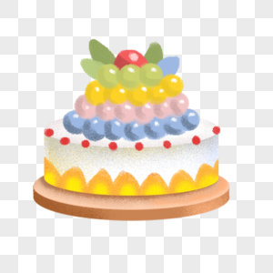 手绘生日蛋糕插画图片